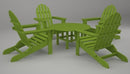 Poly-Wood Classic Adirondack 5-Pc. Conversation Group in Lime