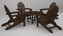 Poly-Wood Classic Adirondack 5-Pc. Conversation Group in Mahogany