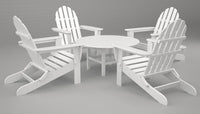 Poly-Wood Classic Adirondack 5-Pc. Conversation Group in White
