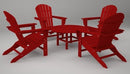 Poly-Wood South Beach Adirondack 5-Pc. Conversation Group in Sunset Red
