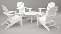 Poly-Wood South Beach Adirondack 5-Pc. Conversation Group in White