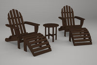 Poly-Wood Classic Adirondack 5-Pc. Casual Set in Mahogany