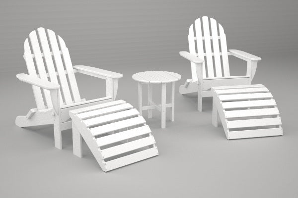 Poly-Wood Classic Adirondack 5-Pc. Casual Set in White