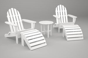 Poly-Wood Classic Adirondack 5-Pc. Casual Set in White