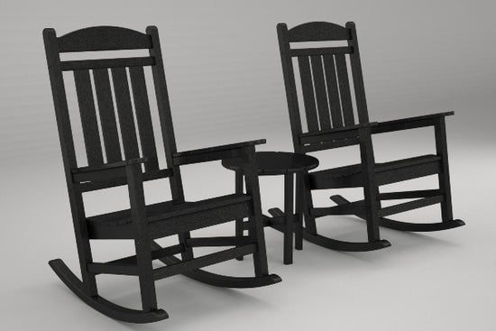 Poly-Wood Presidential 3-Pc. Rocker Set in Black