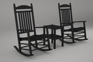 Poly-Wood Jefferson 3-Pc. Rocker Set in Black