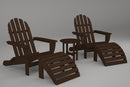 Poly-Wood Curved Back Adirondack Set in Mahogany