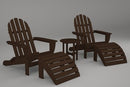 Poly-Wood Curved Back Adirondack Set in Mahogany