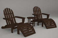 Poly-Wood Curved Back Adirondack Set in Mahogany
