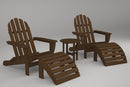 Poly-Wood Curved Back Adirondack Set in Teak