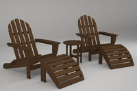 Poly-Wood Curved Back Adirondack Set in Teak