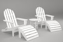 Poly-Wood Curved Back Adirondack Set in White