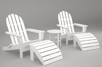 Poly-Wood Curved Back Adirondack Set in White