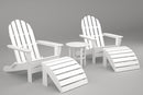 Poly-Wood Curved Back Adirondack Set in White