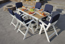 POLYWOOD¨ Nautical 7-Piece Dining Set with Slipcushions