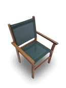 Royal Teak Captiva Sling Stacking Chair in Gray and White