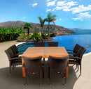 International Home Miami Amazonia Teak Versailles 9 pc Teak Square Dining Set