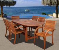 International Home Miami Amazonia Arizona 7 pc Eucalyptus Oval Dining Set