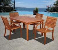 International Home Miami Amazonia Arizona 5 pc Eucalyptus Rectangular Dining Set