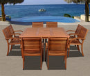 International Home Miami Amazonia Arizona 9 pc Eucalyptus Square Dining Set