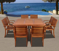 International Home Miami Amazonia Arizona 9 pc Eucalyptus Square Dining Set