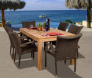 International Home Miami Amazonia Teak Brussels 7-pc Teak/Wicker Dining Set