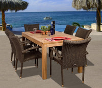 International Home Miami Amazonia Teak Brussels 7-pc Teak/Wicker Dining Set