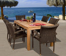 International Home Miami Amazonia Teak Brussels 7-pc Teak/Wicker Dining Set