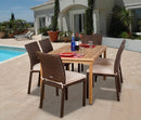 International Home Miami Amazonia Teak Luxemburg 7-pc Teak/Wicker Dining Set