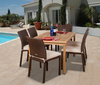 International Home Miami Amazonia Teak Luxemburg 7-pc Teak/Wicker Dining Set