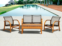 International Home Miami Amazonia Manhattan Eucalyptus 4 piece Patio Deep Seating Set