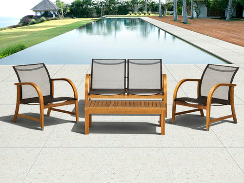 International Home Miami Amazonia Manhattan Eucalyptus 4 piece Patio Deep Seating Set