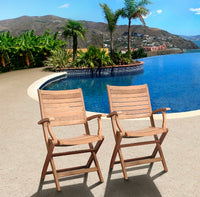 International Home Miami Amazonia Teak Dublin 2 pc Teak Folding Armchairs