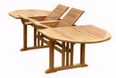 Anderson Teak Sahara 9-Piece Stackable Armchair and Oval Double Extension Outdoor Dining Set with Quick Ship Cushions