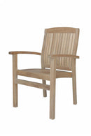 Anderson Teak Sahara 9-Piece Stackable Armchair and Oval Double Extension Outdoor Dining Set with Quick Ship Cushions