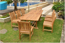 Anderson Teak Sahara 9-Piece Dining Chair and Bahama 94" Rectangular Extension Outdoor Dining Set