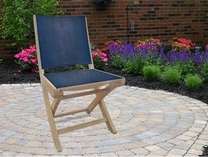 Royal Teak SailMate Folding Chair Black Sling - Armless