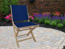 Royal Teak SailMate Folding Chair Navy Sling - Armless