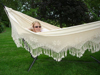 Vivere Brazilian Style Hammock - Double Deluxe in Natural Fabric