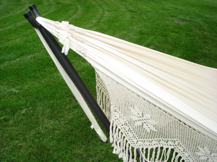 Vivere Brazilian Style Hammock - Double Deluxe in Natural Fabric
