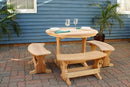 Creekvine Designs 35-Inch Cedar Round Trestle Dining Set