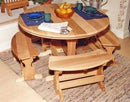 Creekvine Designs 35-Inch Cedar Round Trestle Dining Set
