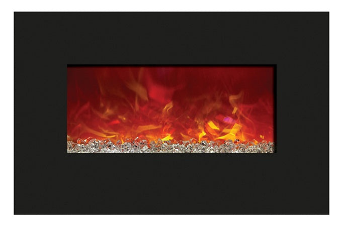 Amantii Enhanced 26" Electric Fireplace-36" x 23" Black Glass Surround