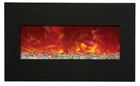 Amantii Top Heat 28" Electric Fireplace-34" x 21" Black Glass Surround