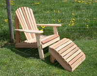 Creekvine Designs Cedar American Forest Adirondack Chair & Footrest Set