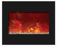 Amantii Zero Clearance 30" Electric Fireplace-32" x 26" Black Glass Surround