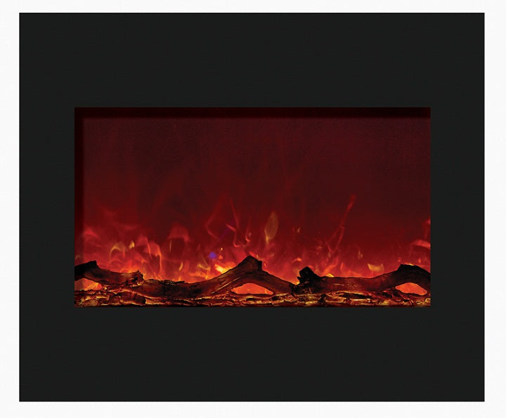 Amantii Zero Clearance 30" Electric Fireplace-32" x 26" Black Glass Surround