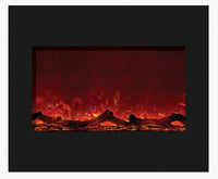 Amantii Electric Fireplace 30" Zero Clearance FLUSHMT Unit-32" x 26" Black Glass Surround