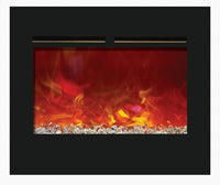 Amantii Electric Fireplace 30" Zero Clearance FLUSHMT Unit-32" x 26" Black Glass Surround
