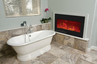 Amantii Electric Fireplace 33" Zero Clearance 36" x 24" Black Glass Surround